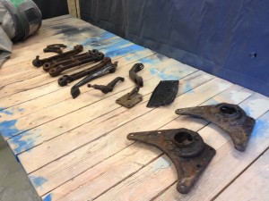 TR4 Parts before blasting