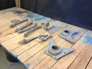 TR4 Parts before blasting